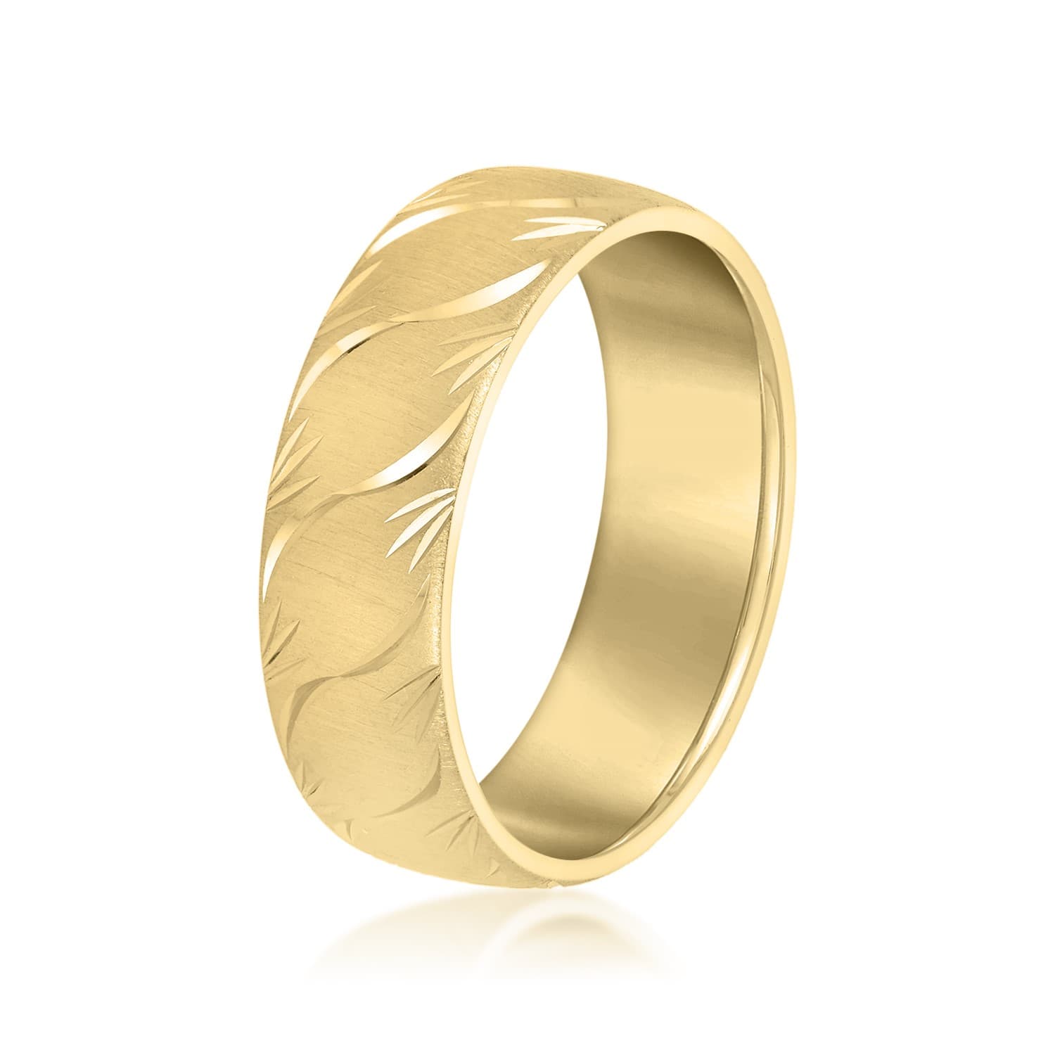 5mm Heavy Weight Men's Band, Side view in yellow gold