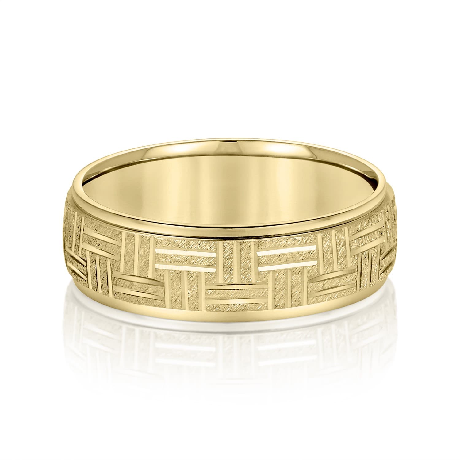 8mm Heavy Weight Men's Band, Front view in yellow gold