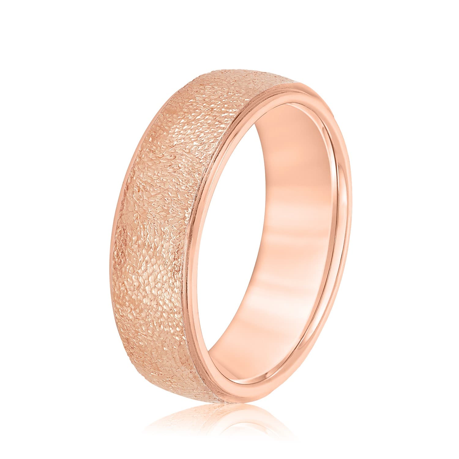 5mm Light Weight Men's Band, Side view in rose gold