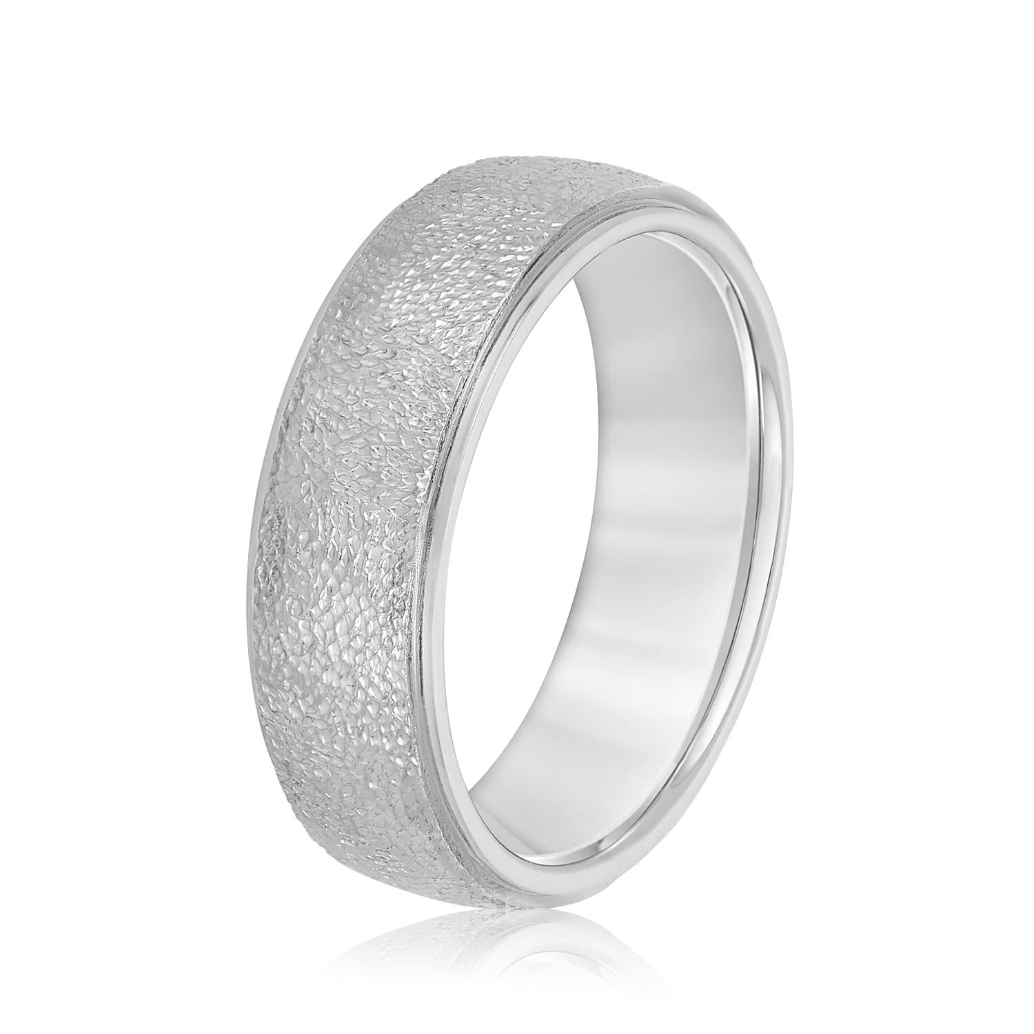 5mm Light Weight Men's Band, Side view in white gold or platinum