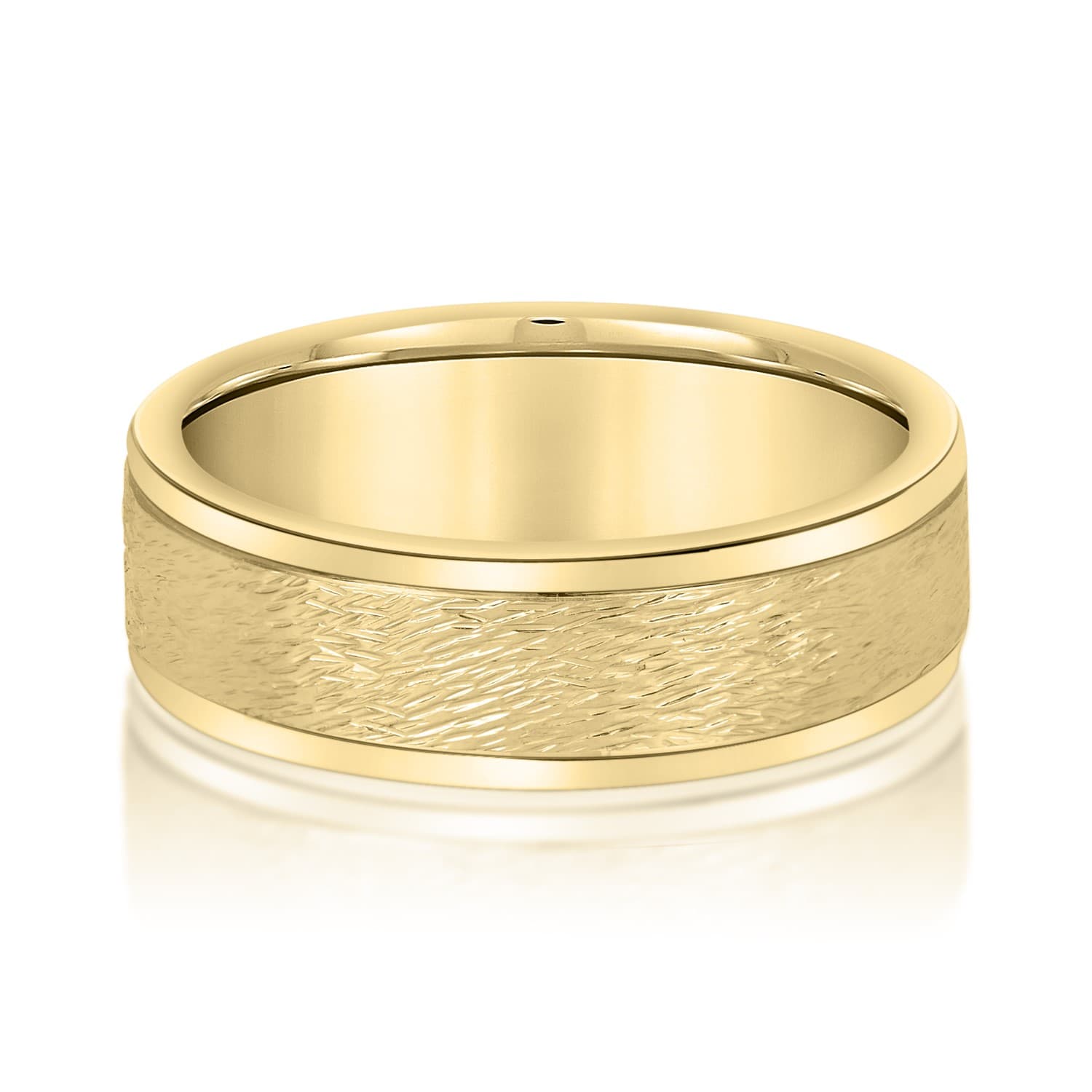 6mm Heavy Weight Men's Band, Front view in yellow gold