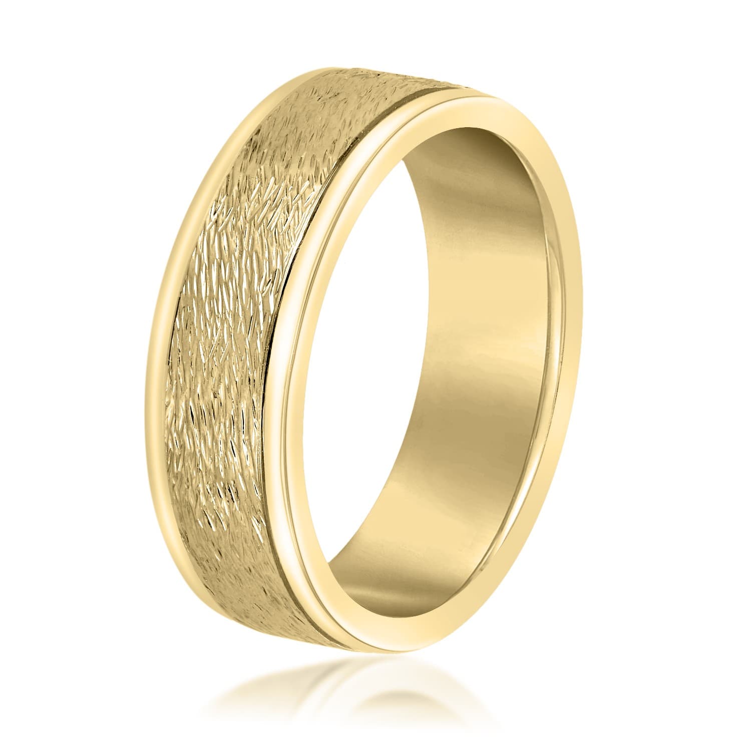 6mm Heavy Weight Men's Band, Side view in yellow gold