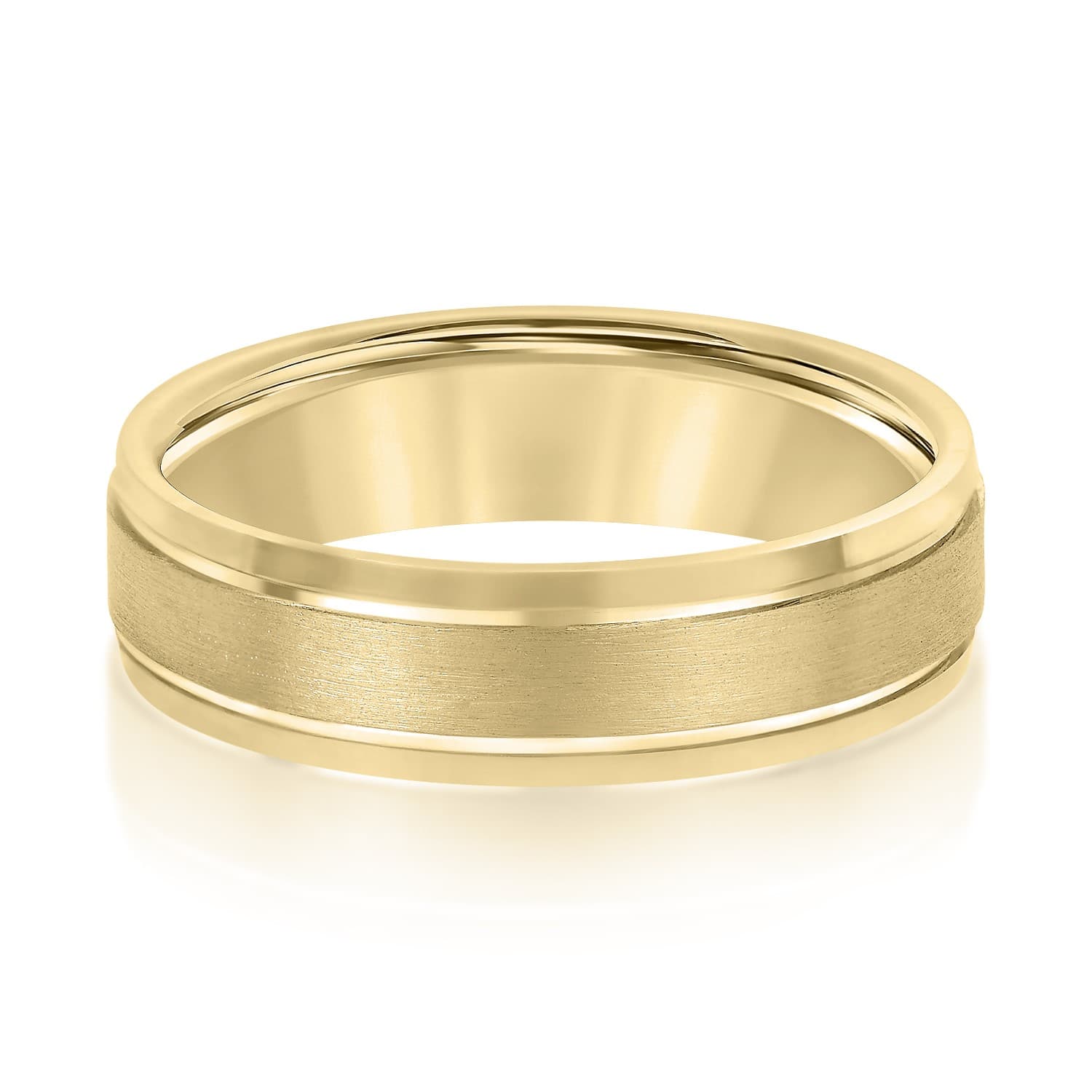 5mm Light Weight Men's Band, Front view in yellow gold