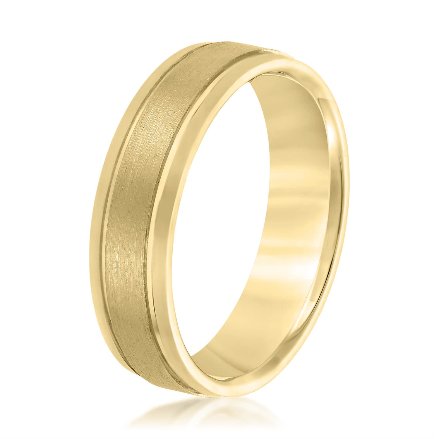 5mm Light Weight Men's Band, Side view in yellow gold