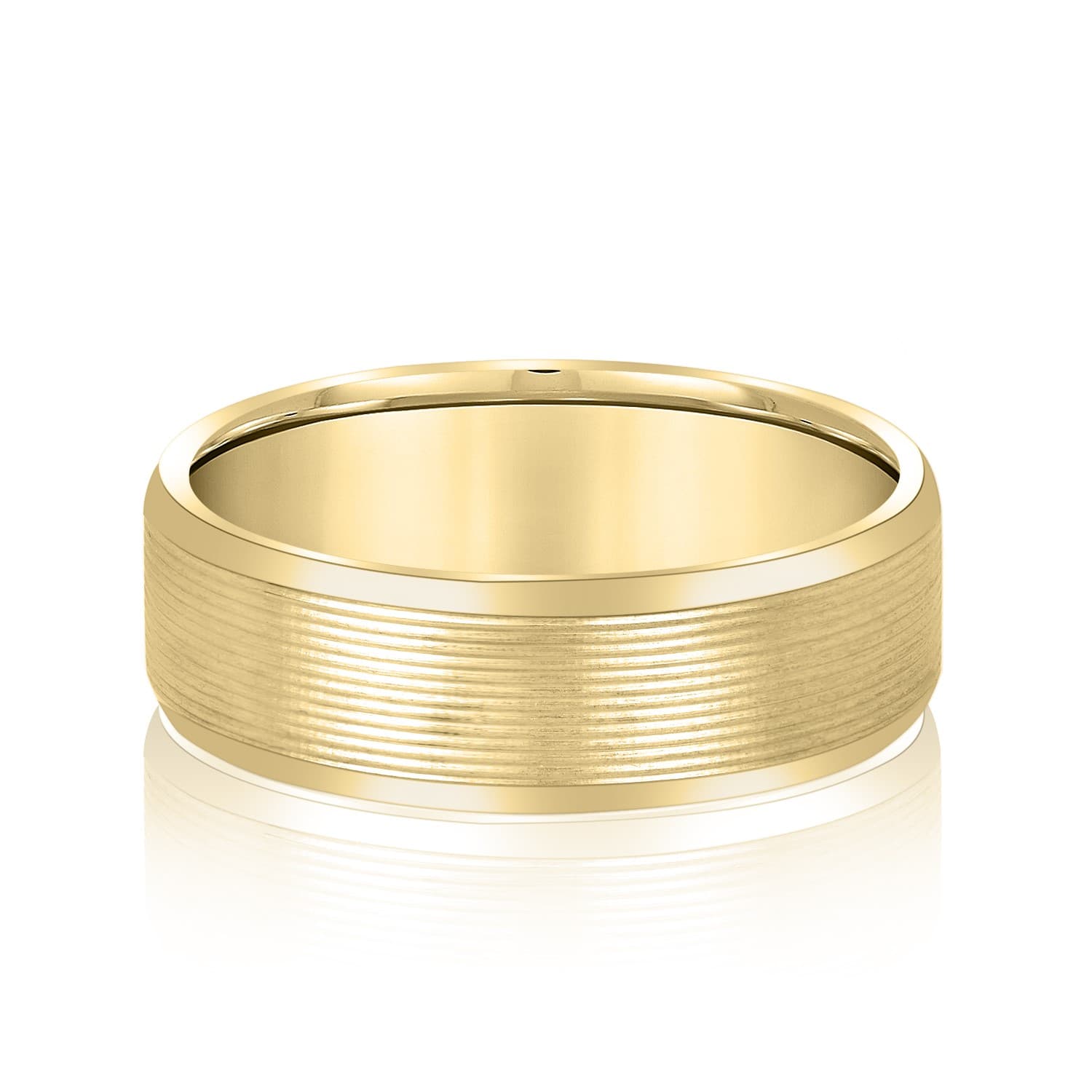7mm Heavy Weight Men's Band, Front view in yellow gold