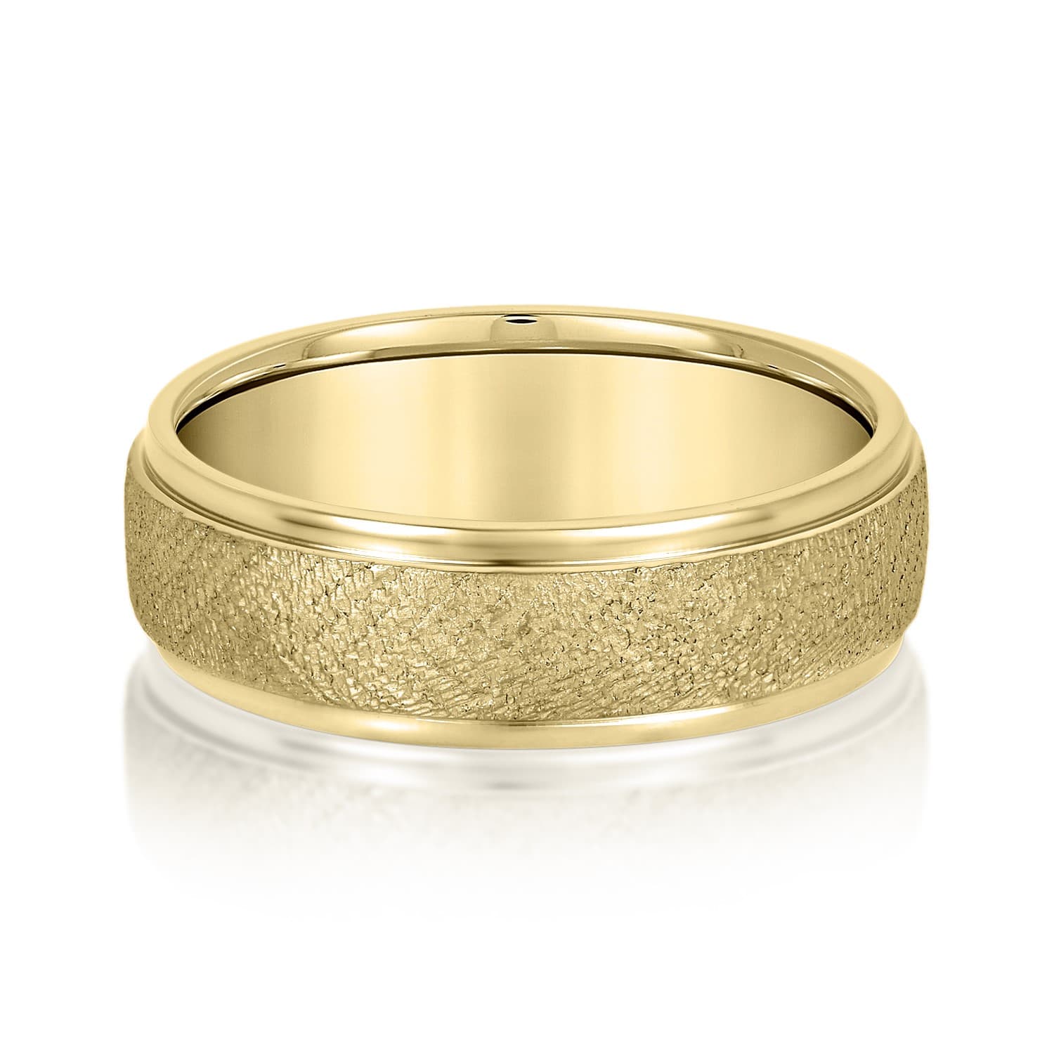 5mm Heavy Weight Men's Band, Front view in yellow gold