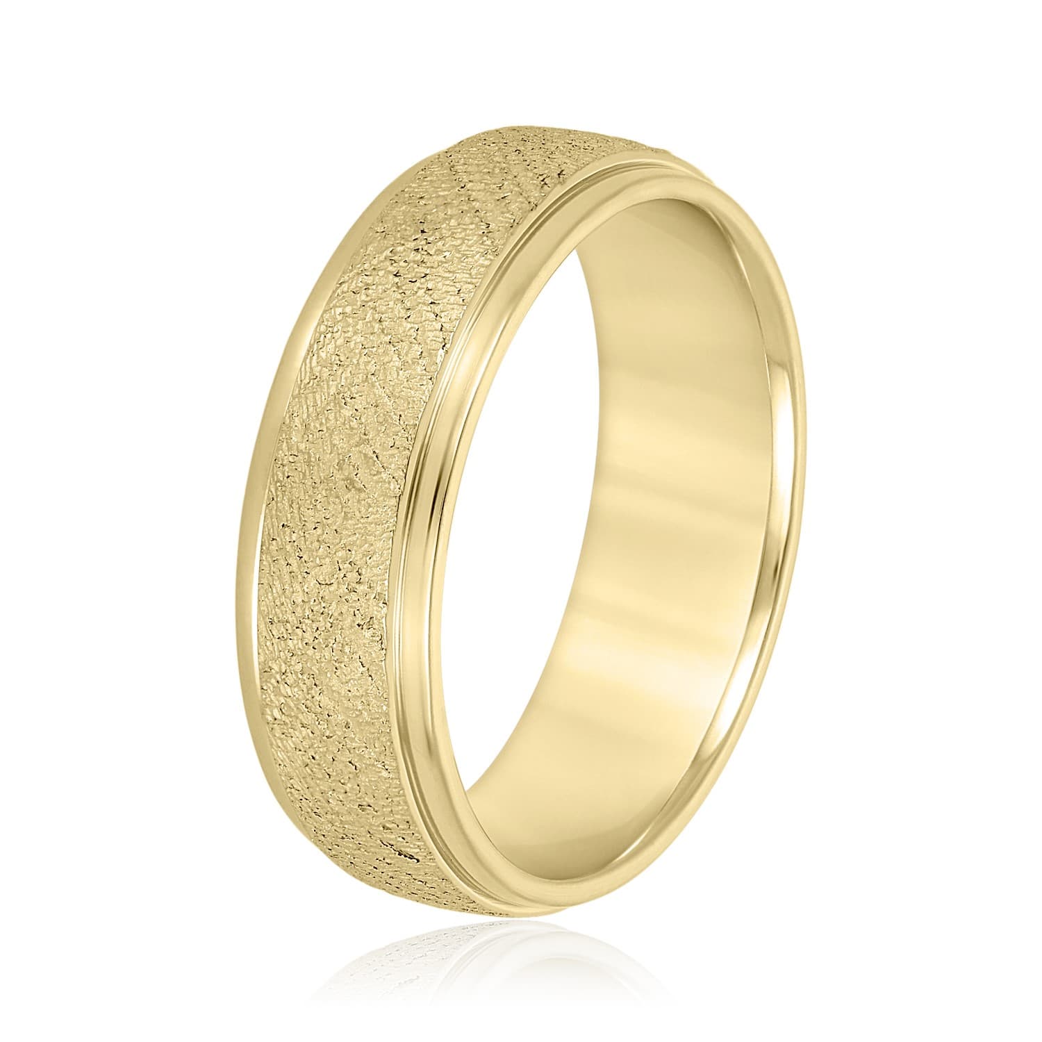 5mm Heavy Weight Men's Band, Side view in yellow gold