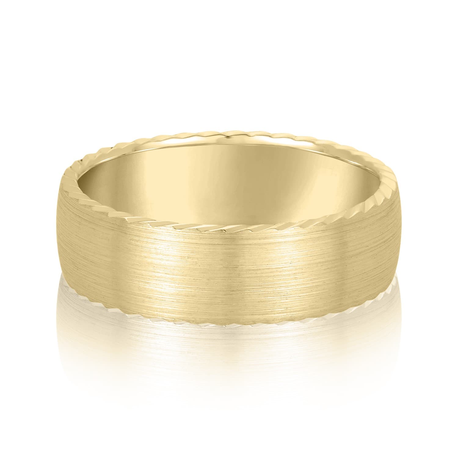 5mm Light Weight Men's Band, Front view in yellow gold