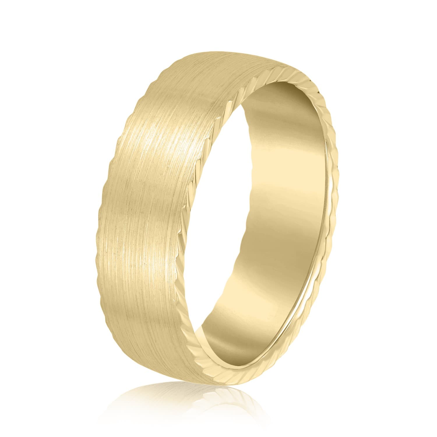 5mm Light Weight Men's Band, Side view in yellow gold
