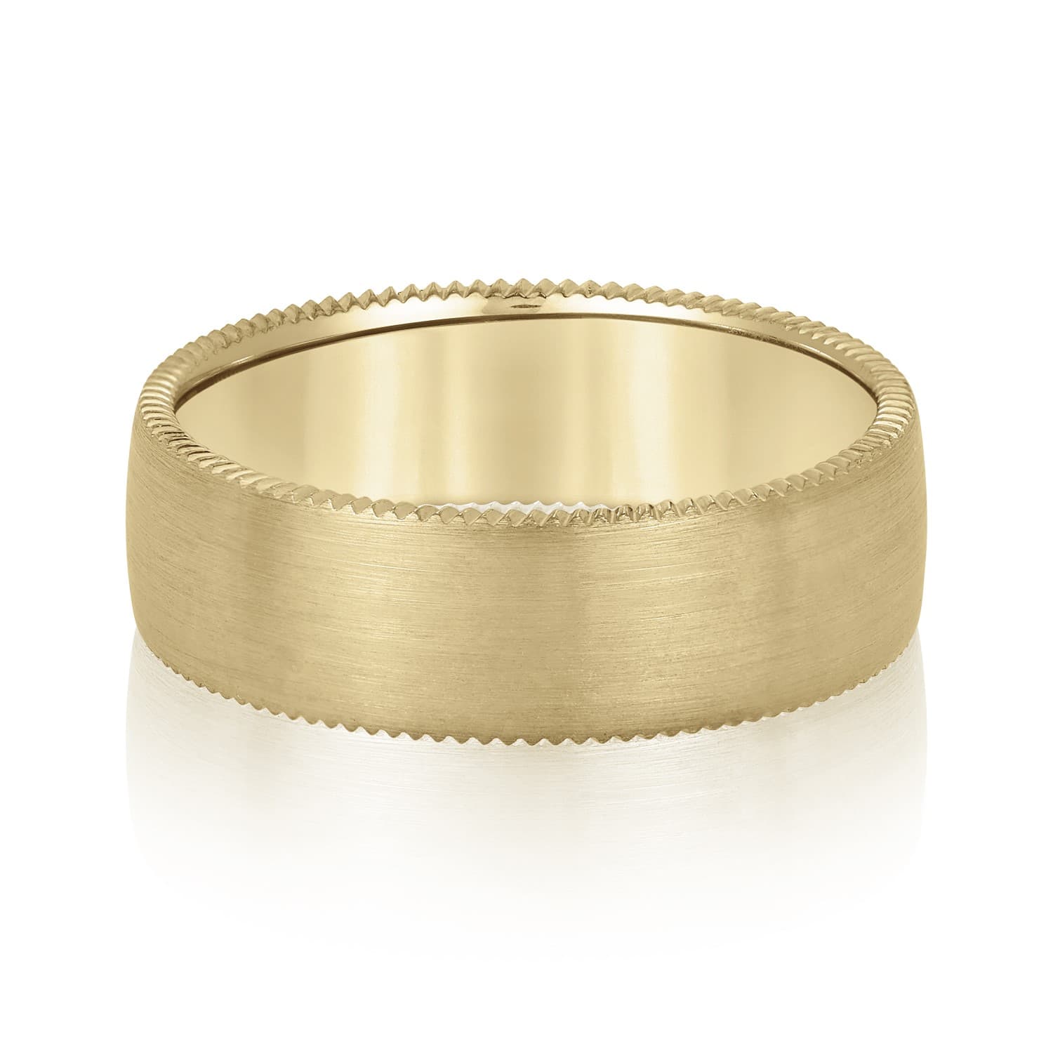 5mm Light Weight Men's Band, Front view in yellow gold