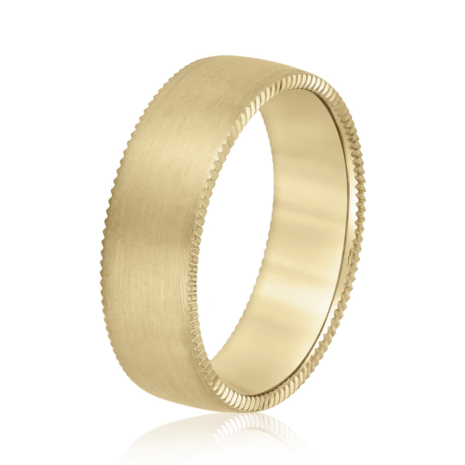 5mm Light Weight Men's Band, Side view in yellow gold
