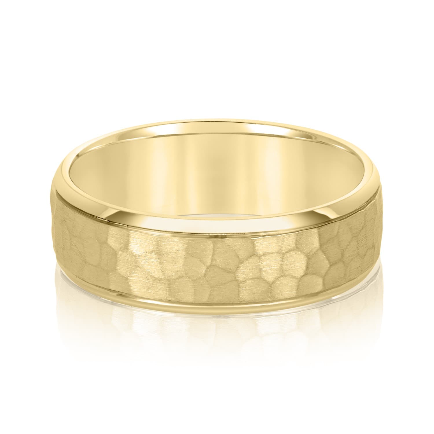 8mm Light Weight Men's Band, Front view in yellow gold