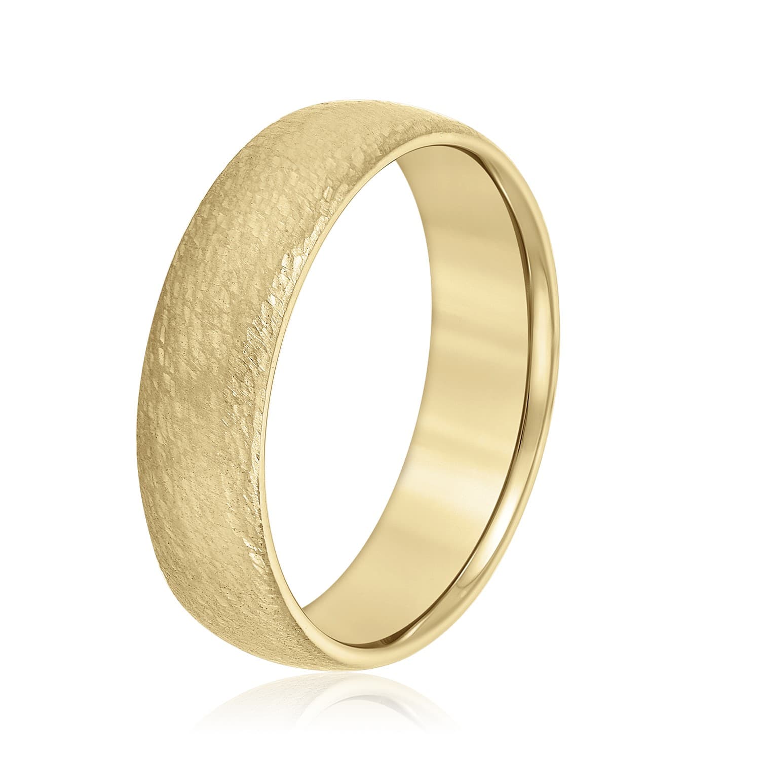 7mm Standard Weight Men's Band, Side view in yellow gold