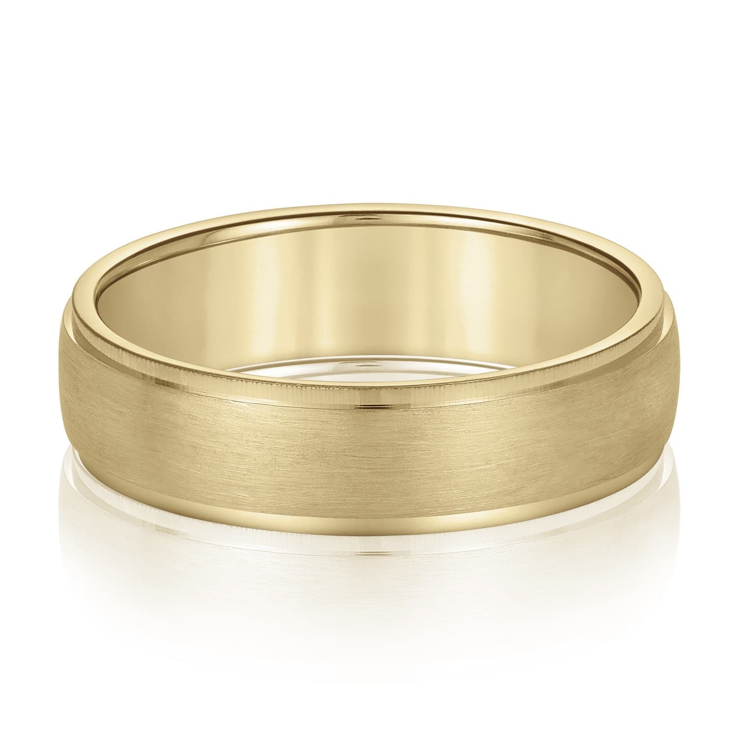 8mm Light Weight Men's Band, Front view in yellow gold