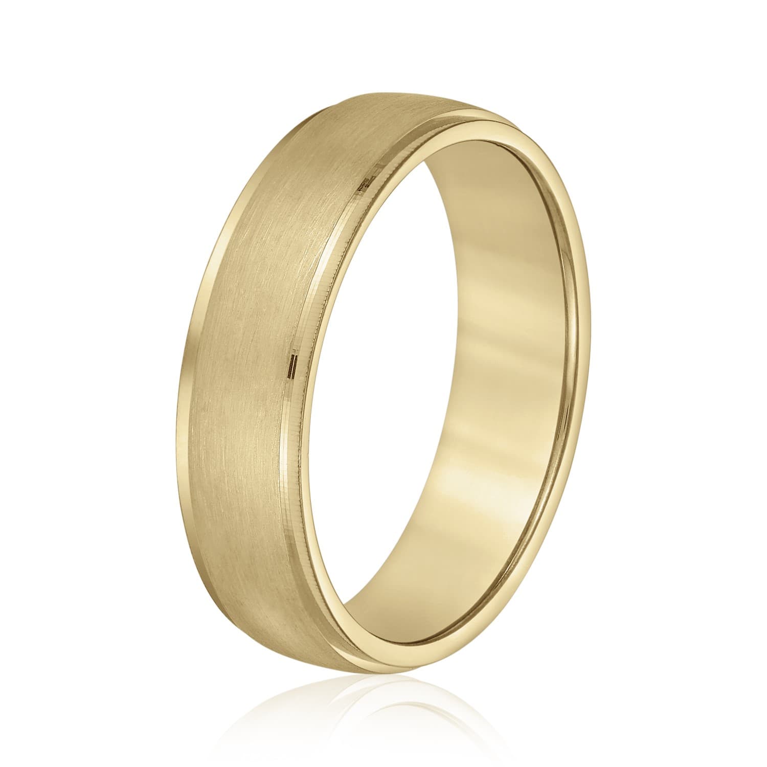 8mm Light Weight Men's Band, Side view in yellow gold