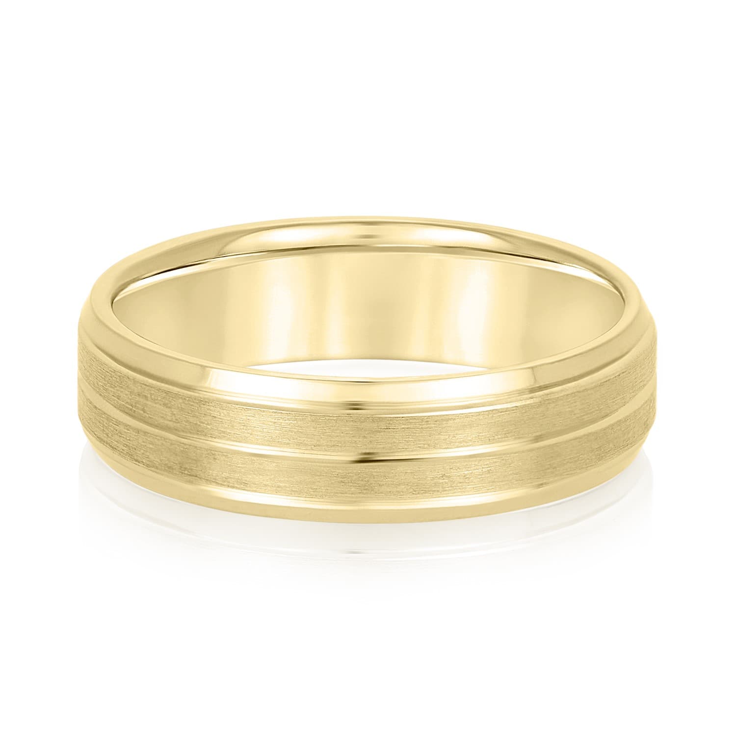 5mm Light Weight Men's Band, Front view in yellow gold