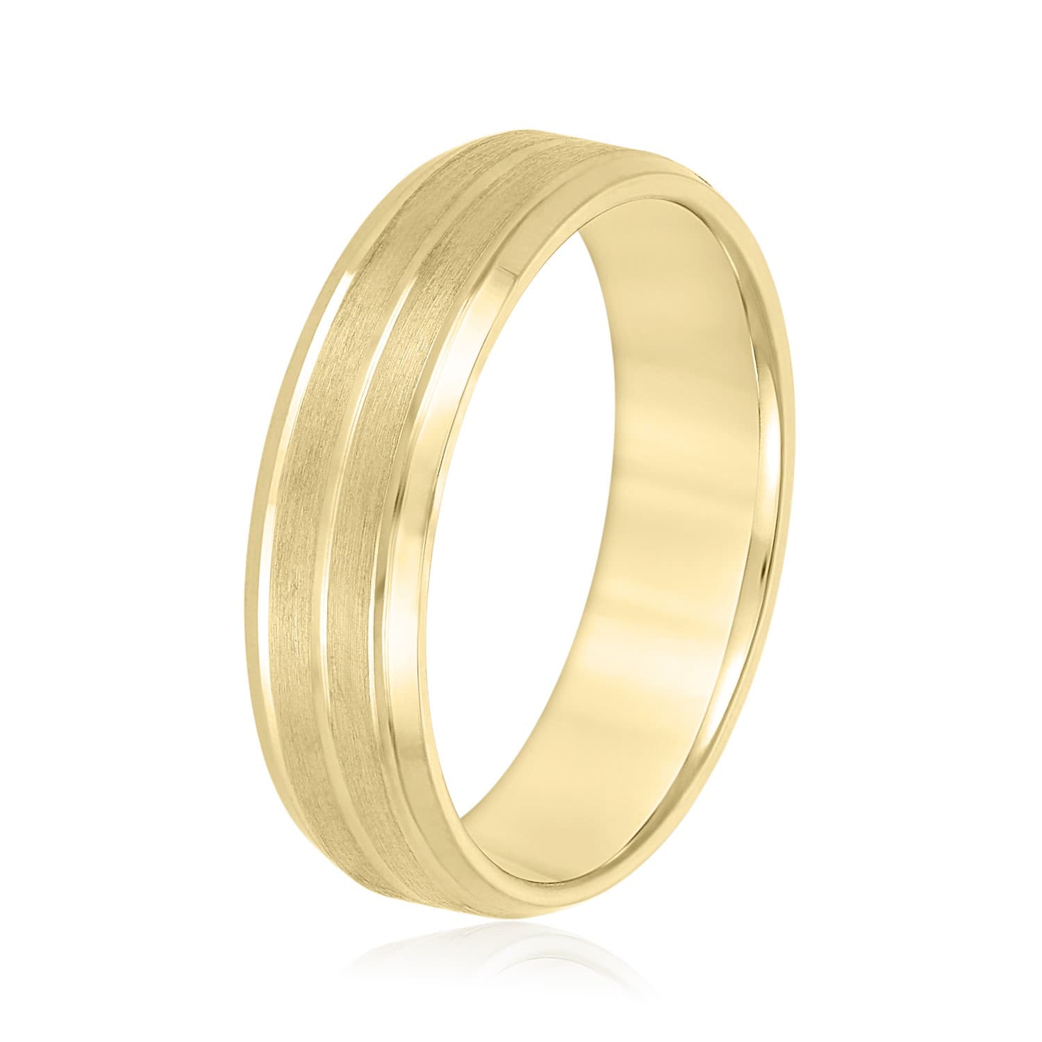 5mm Light Weight Men's Band, Side view in yellow gold