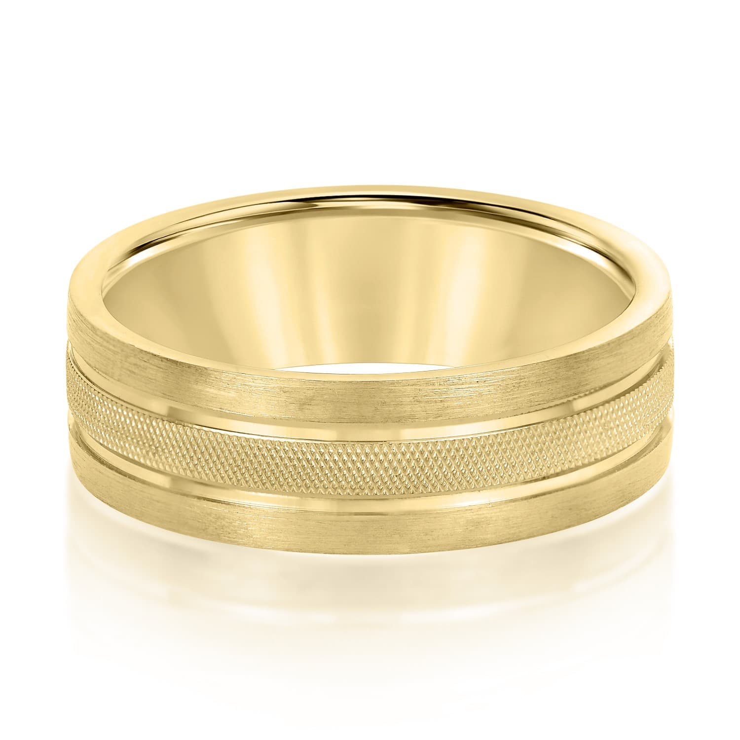 8mm Heavy Weight Men's Band, Front view in yellow gold