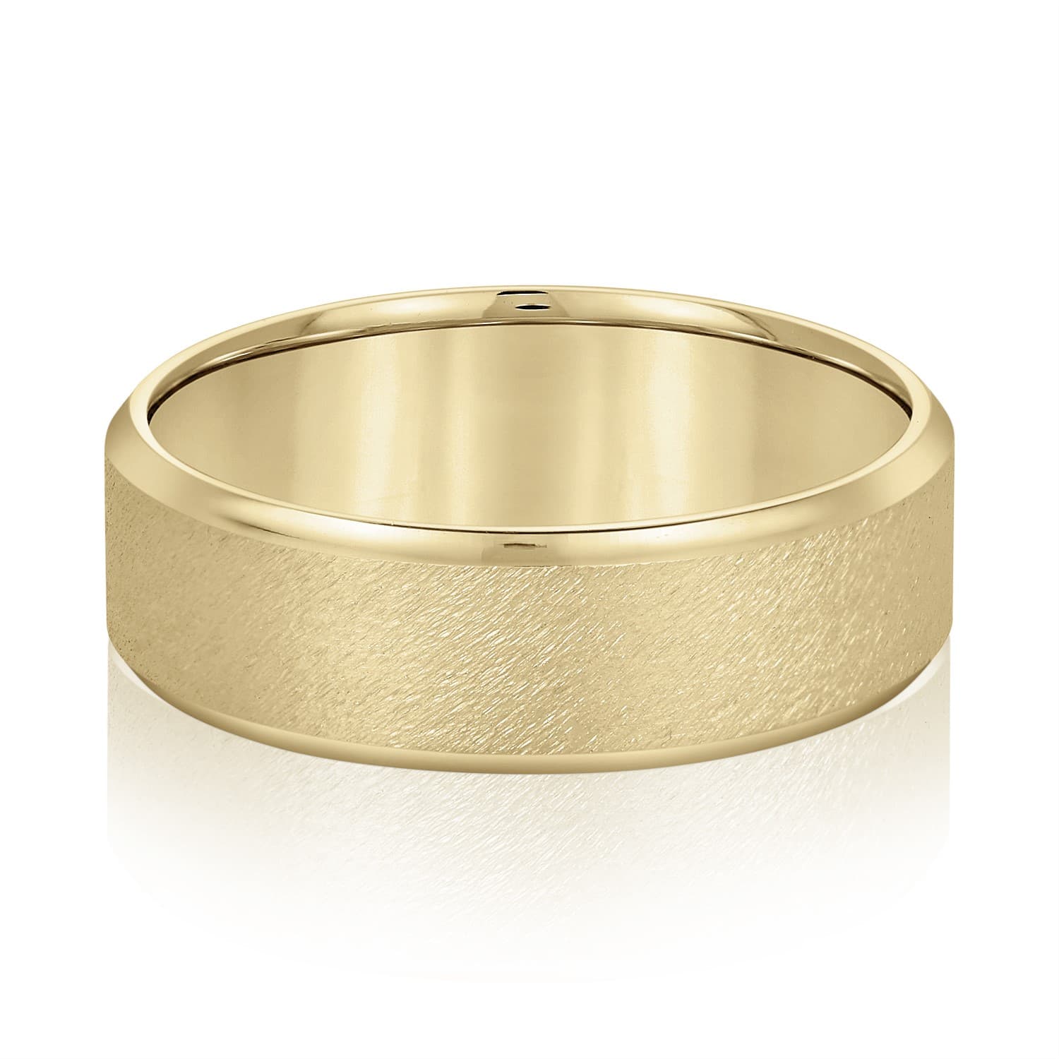8mm Light Weight Men's Band, Front view in yellow gold