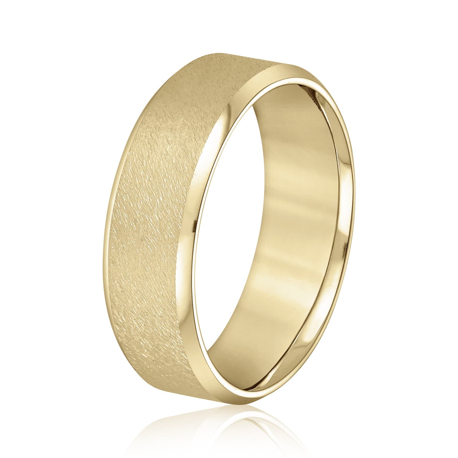 8mm Light Weight Men's Band, Side view in yellow gold