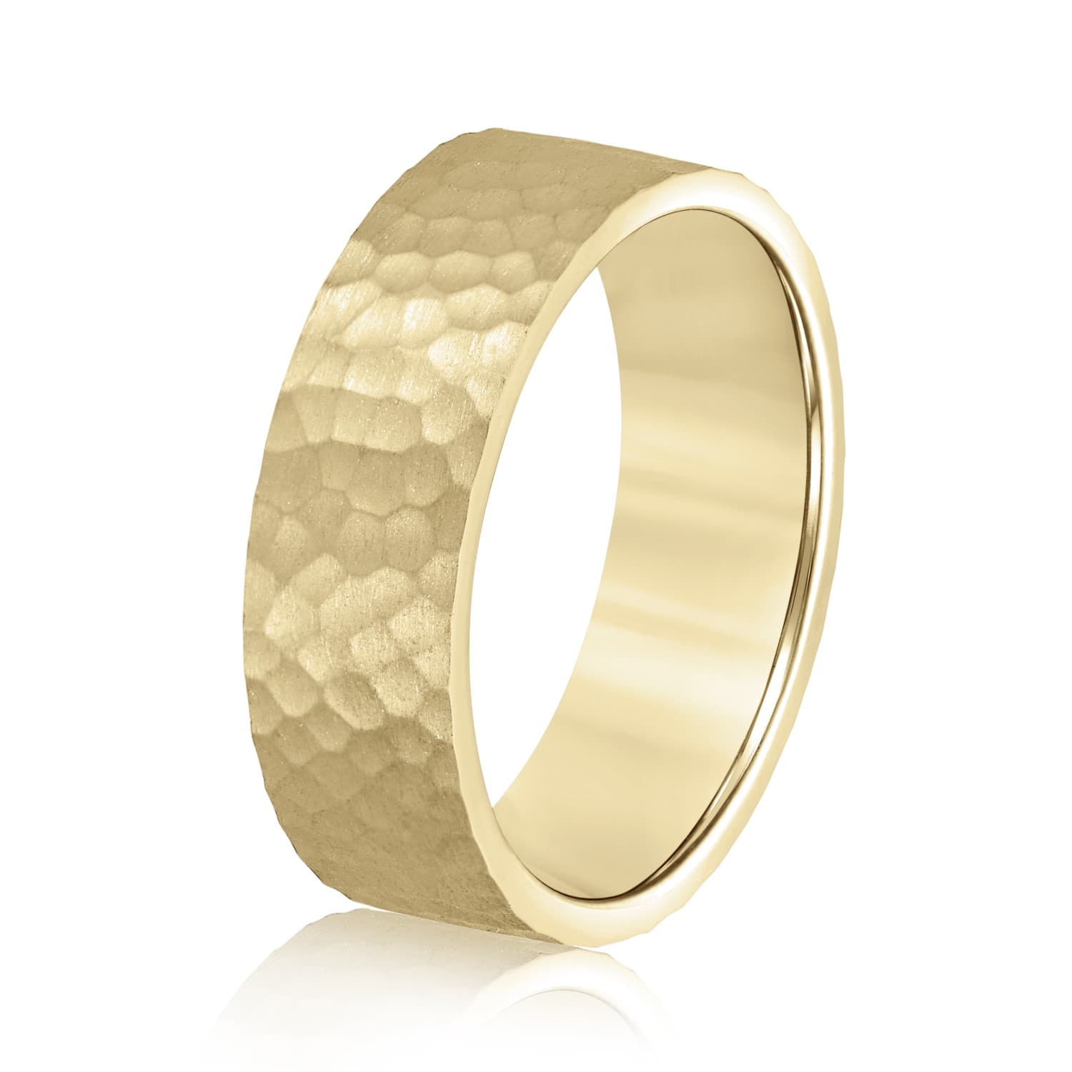 5mm Heavy Weight Men's Band, Side view in yellow gold