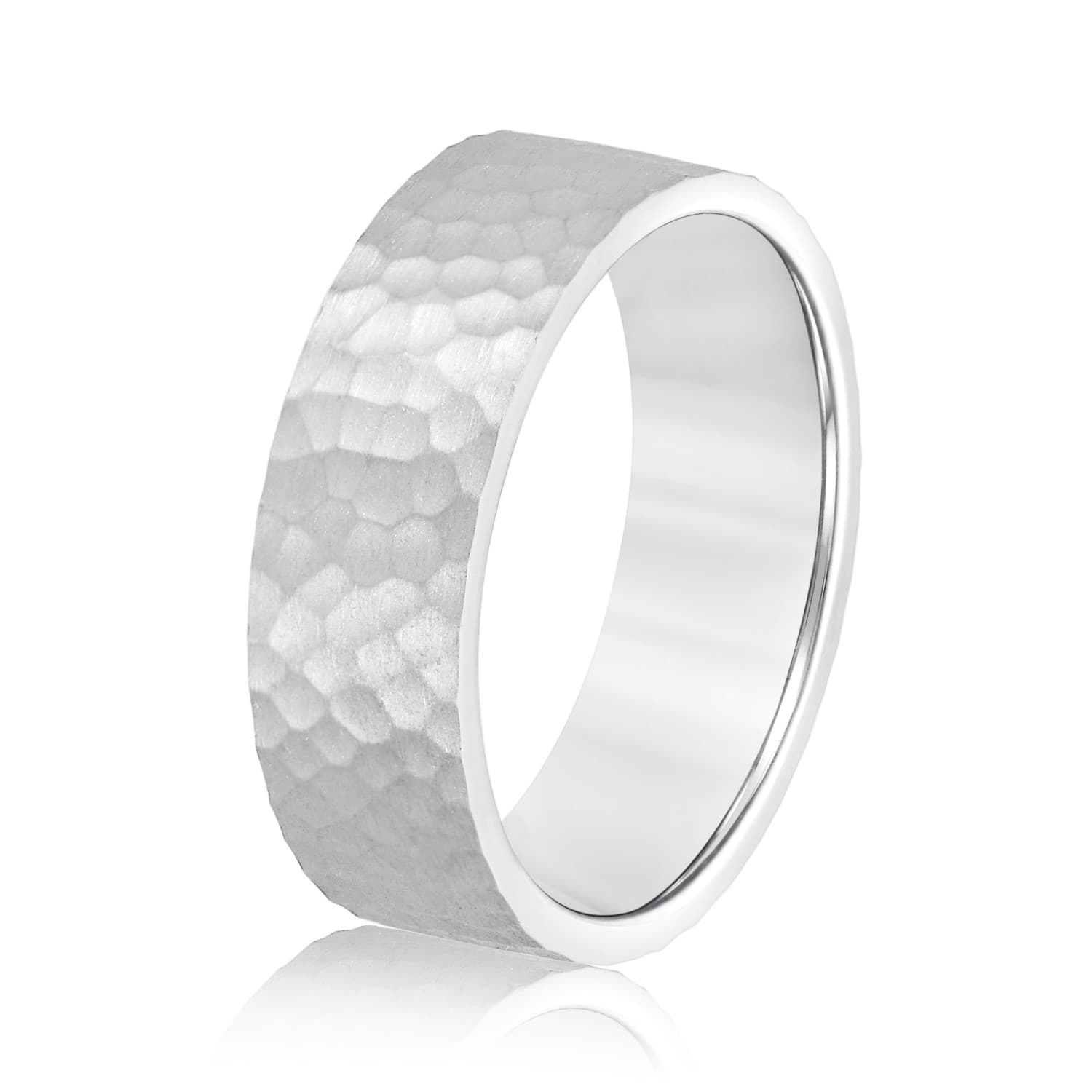 5mm Light Weight Men's Band, Side view in white gold or platinum
