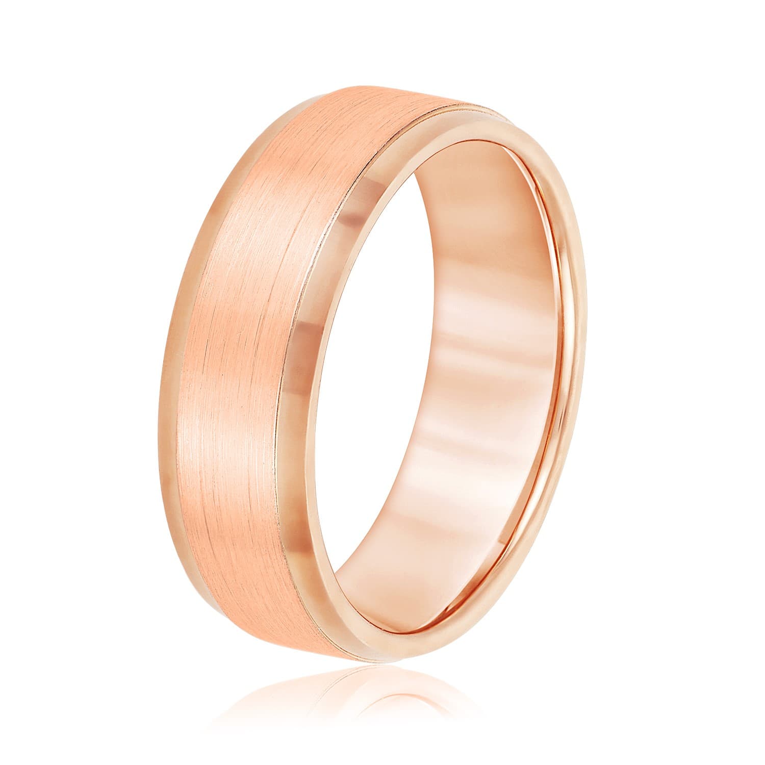 7mm Standard Weight Men's Band, Side view in yellow gold