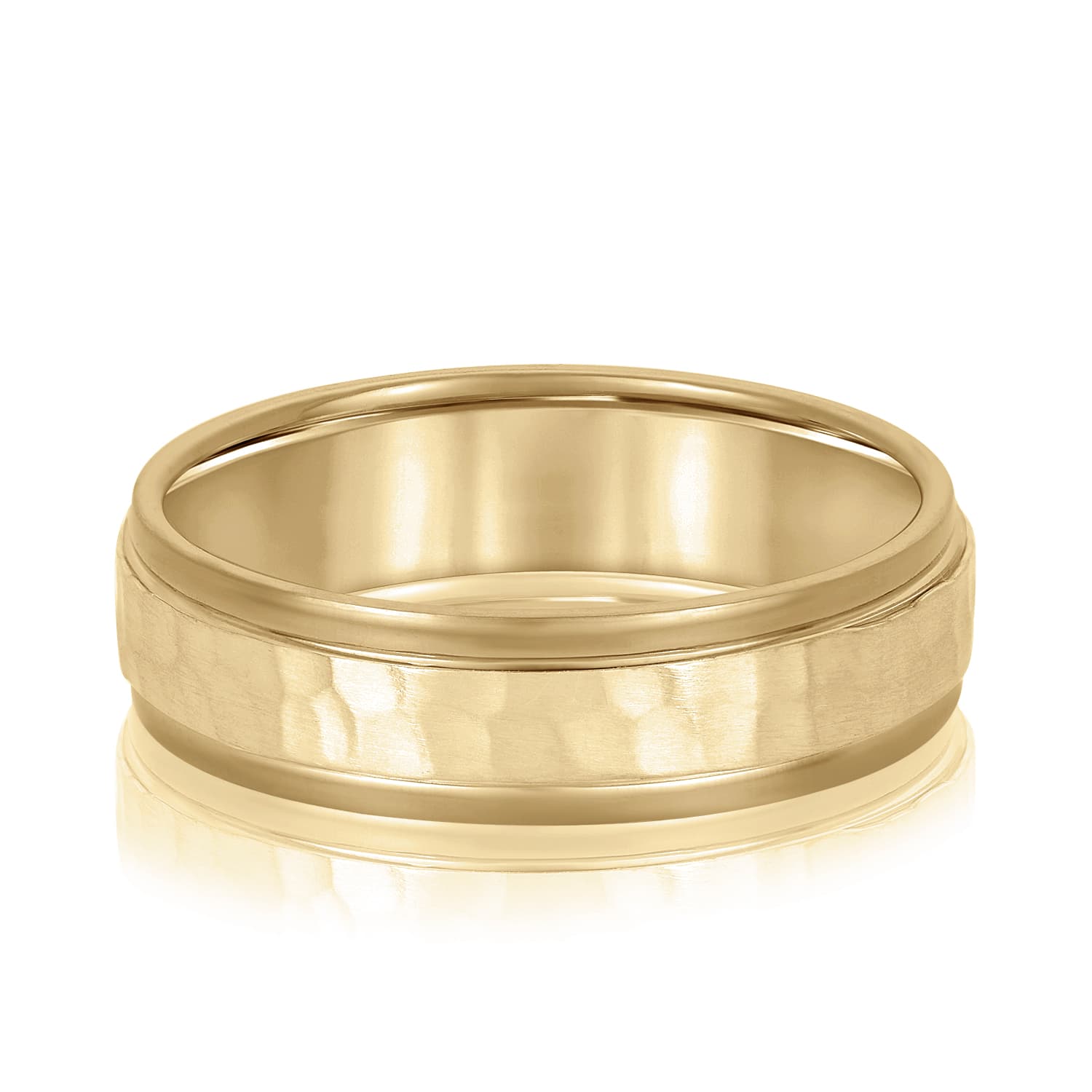 6mm Standard Weight Men's Band, Front view in yellow gold