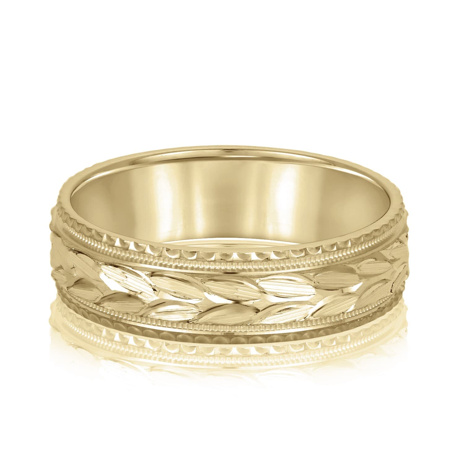 6mm Standard Weight Men's Band, Front view in yellow gold