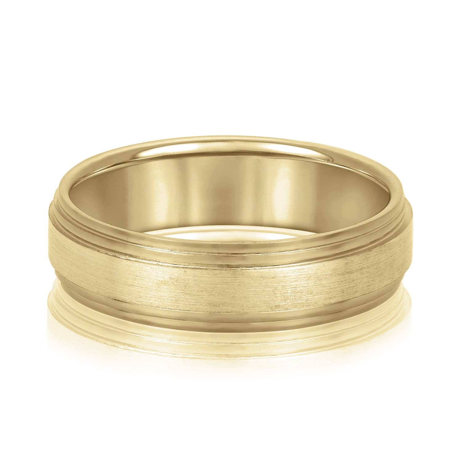 6mm Standard Weight Men's Band, Front view in yellow gold