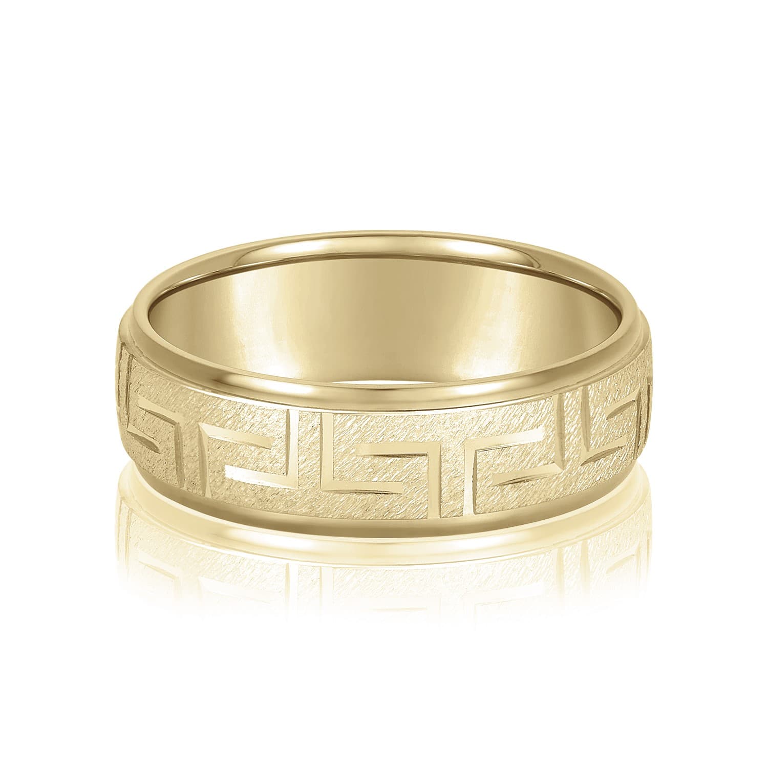 7mm Standard Weight Men's Band, Front view in yellow gold
