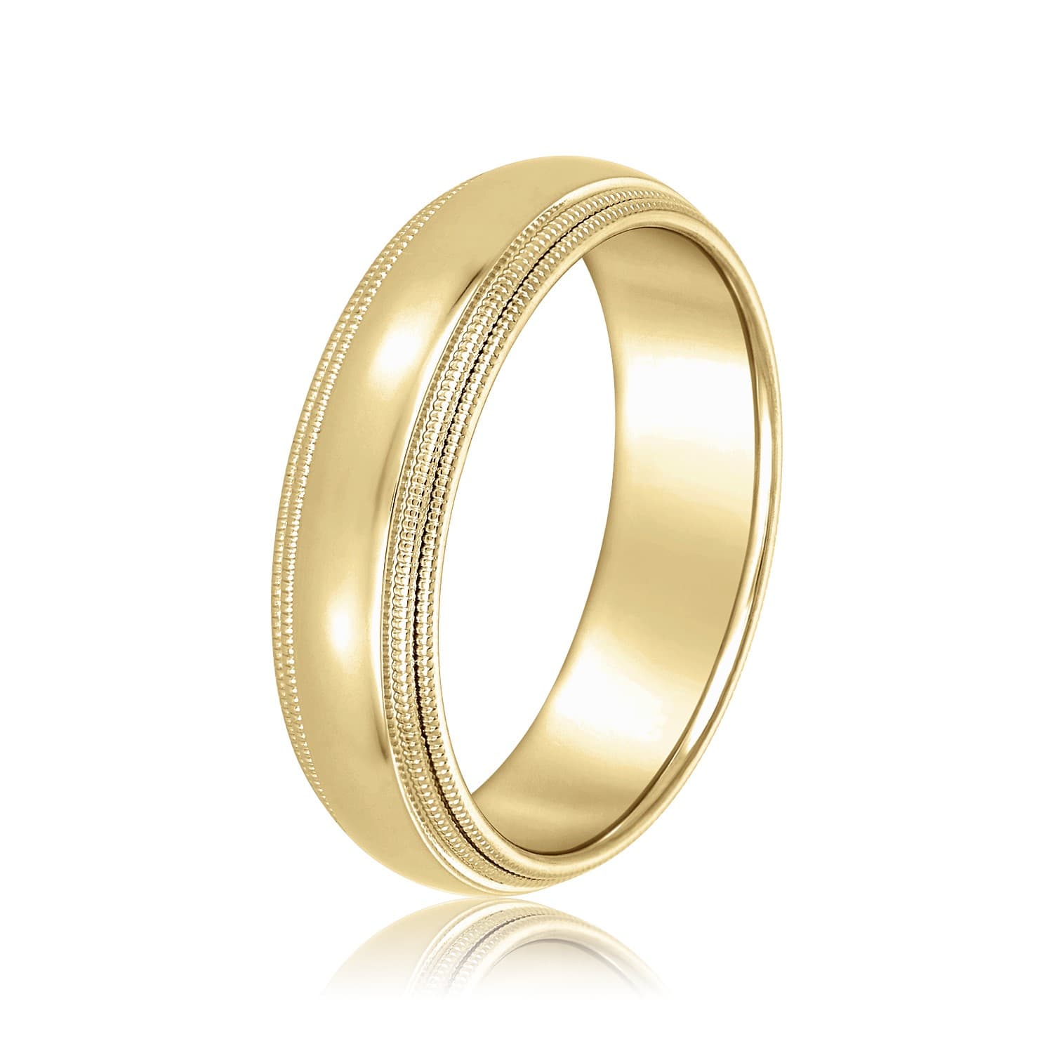 6mm Heavy Weight Men's Band, Side view in yellow gold