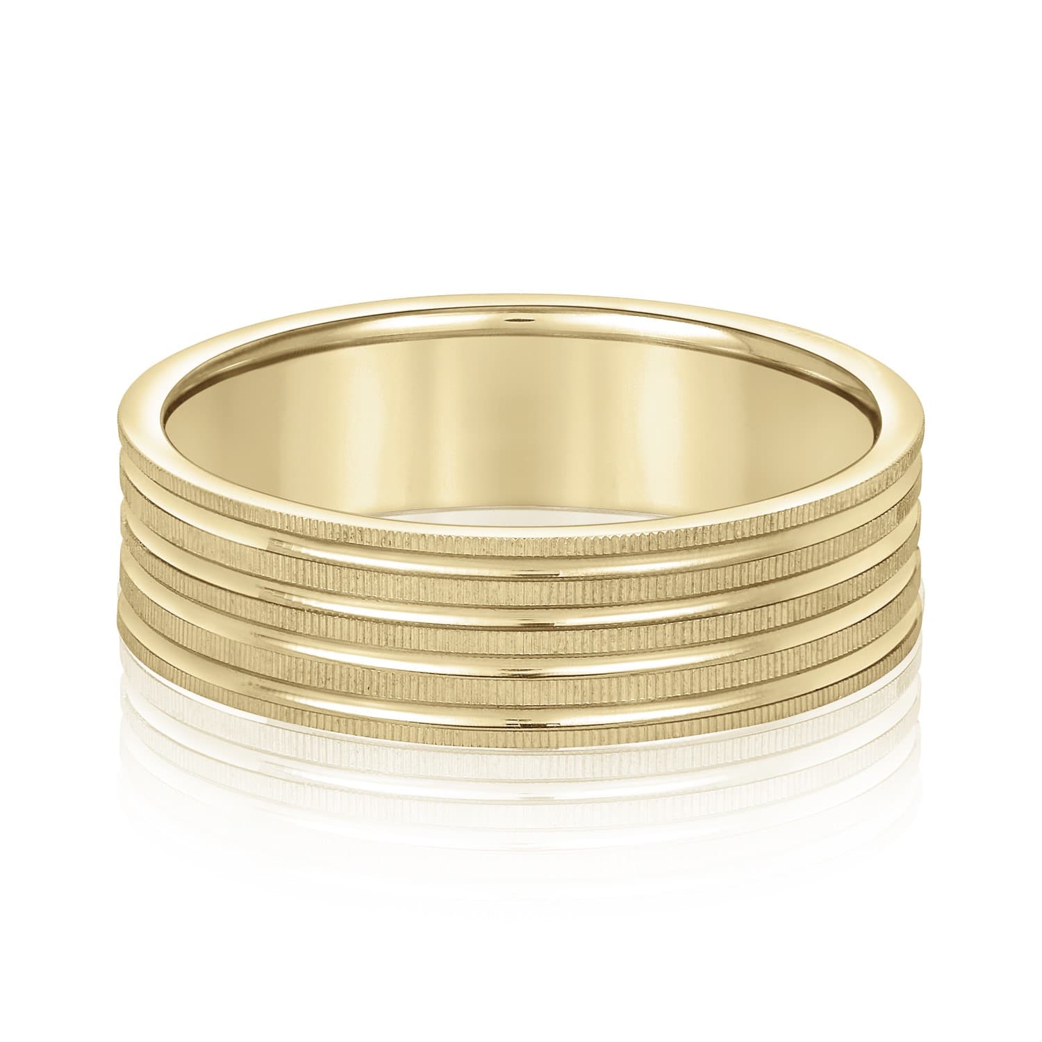 5mm Light Weight Men's Band, Front view in yellow gold