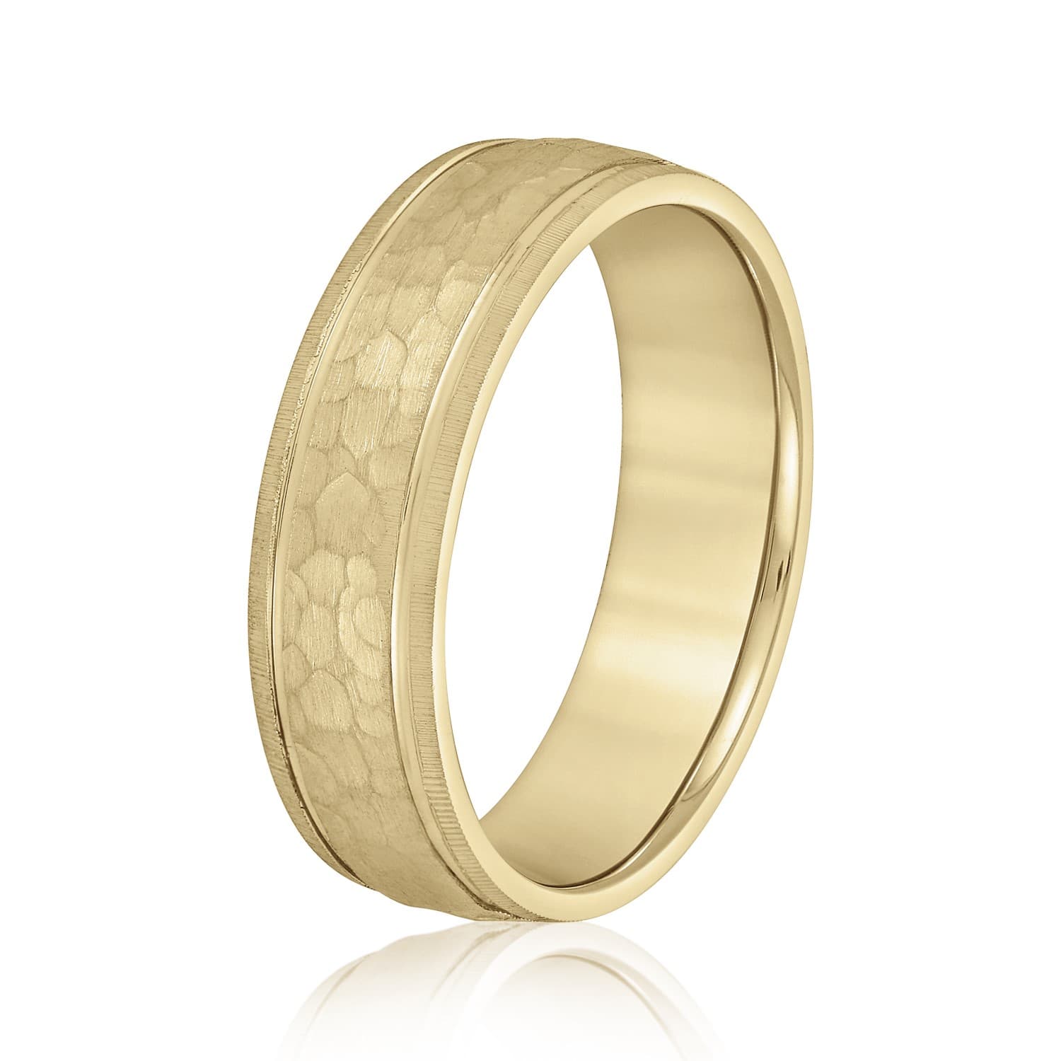 5mm Light Weight Men's Band, Side view in yellow gold