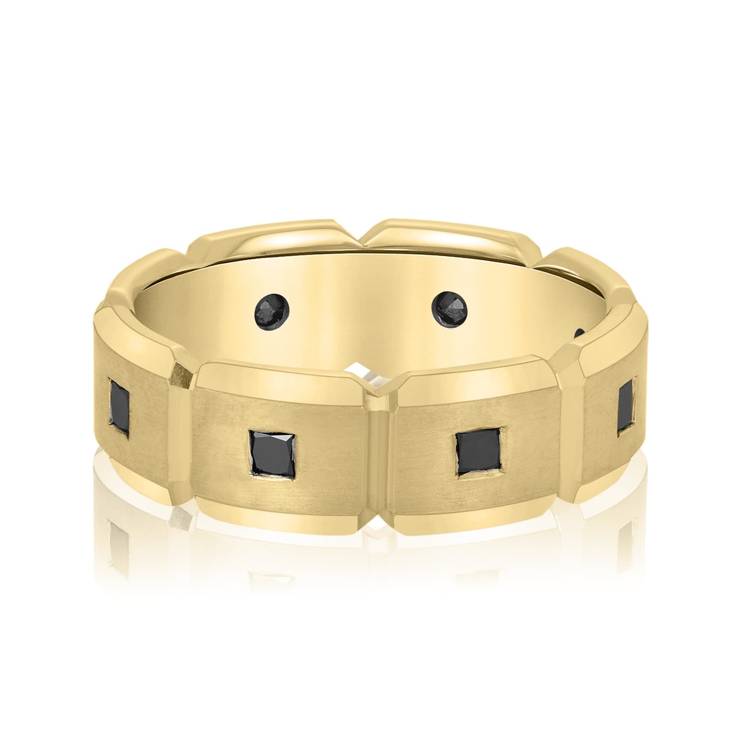 7mm Heavy Weight Men's Band with Diamonds (0.56 ct. tw.), Front view in yellow gold