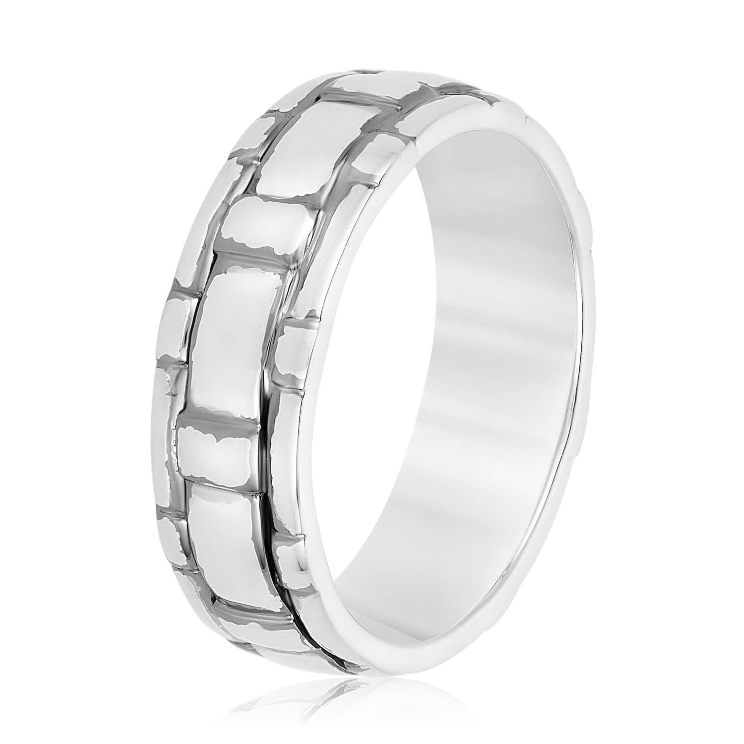 Heavy Weight Men's Band, Side view in white gold or platinum