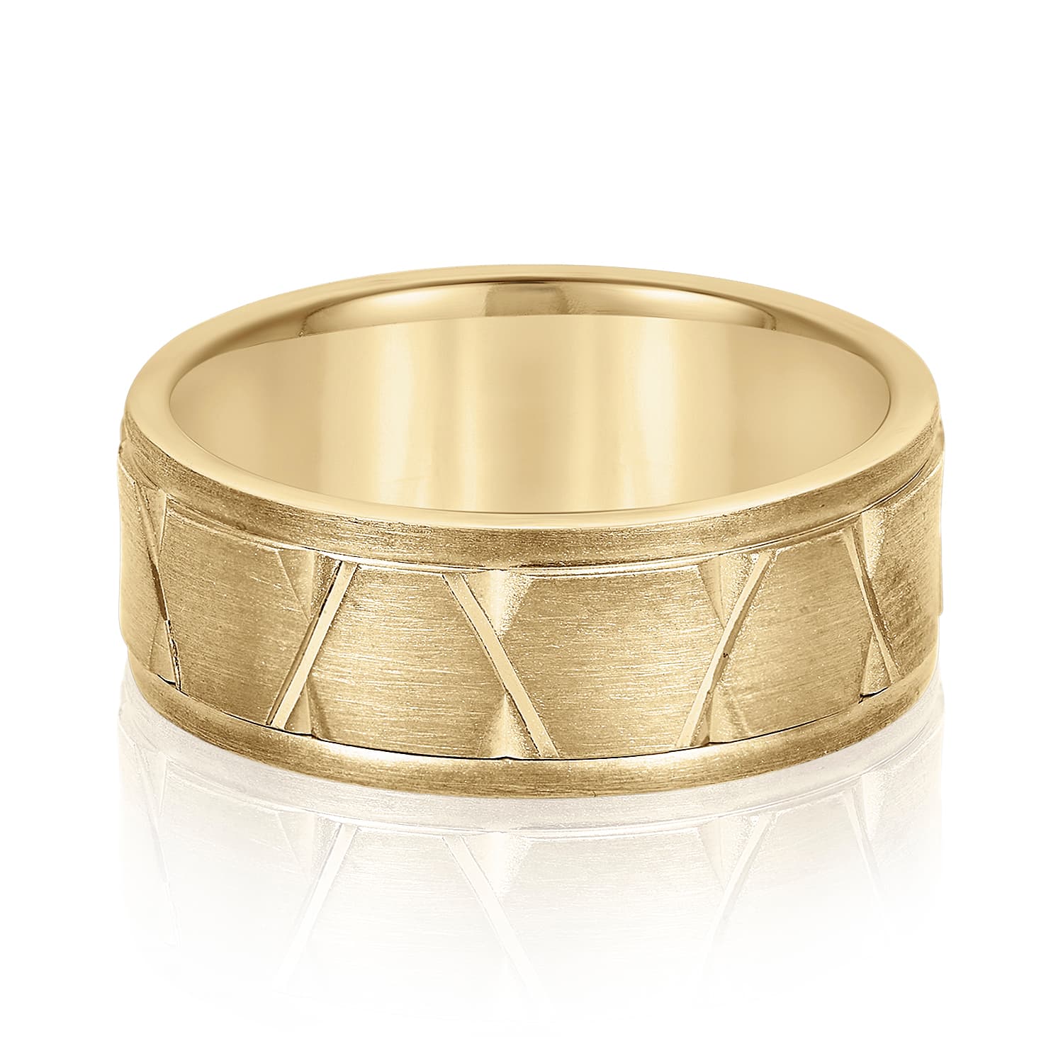 8mm Heavy Weight Men's Band, Front view in yellow gold