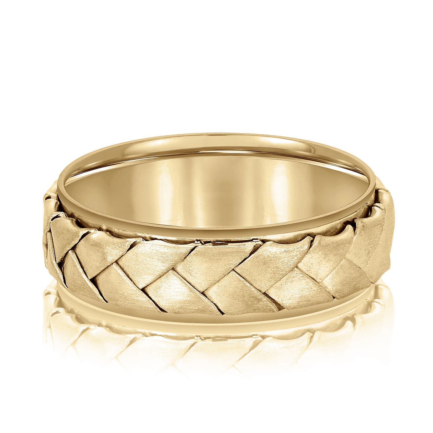 7mm Heavy Weight Men's Band, Front view in yellow gold