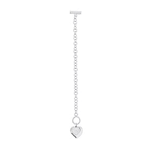 Double Heart Toggle, Side view in white gold or platinum