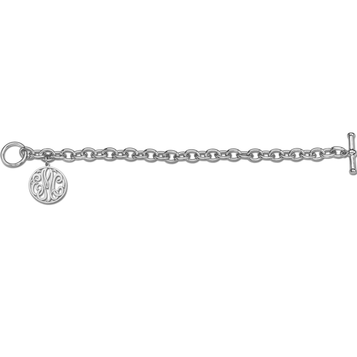 20 mm Monogram Charm Bracelet — White Gold
