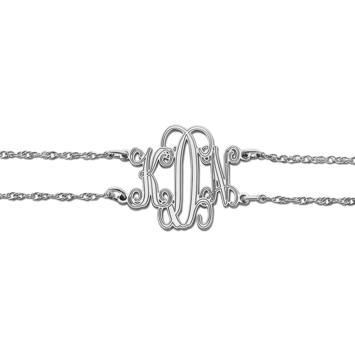 20 mm 3 Initial Monogram Bracelet — View 1