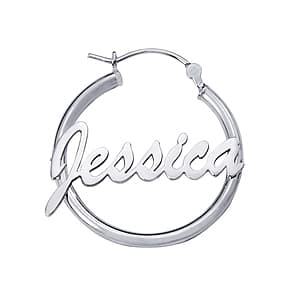 Personalized Jewelry, Side view in white gold or platinum