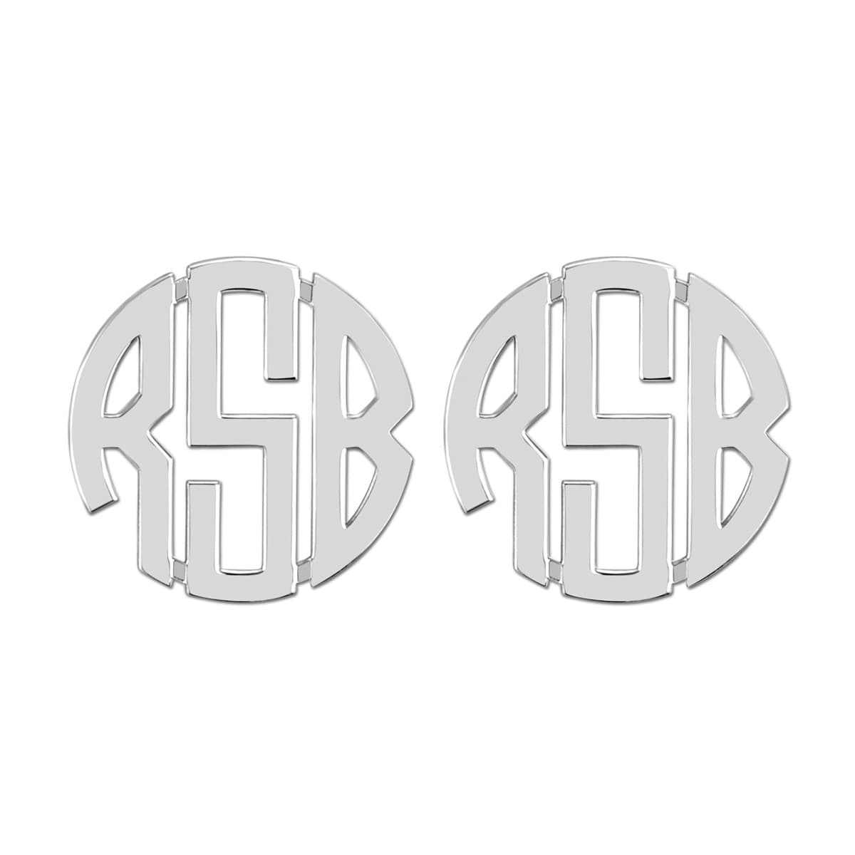 20 mm Post & Clutch Monogram Earrin — View 1