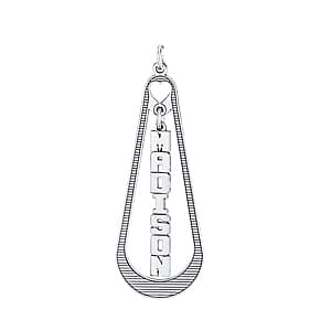 Bold Font Vertical Pendant, Side view in white gold or platinum