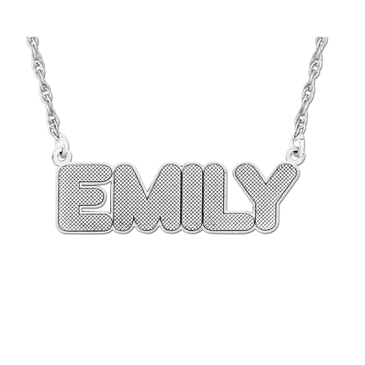 Bold Font Name Plate — White Gold