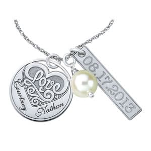 Personalized/monogram Necklace — White Gold
