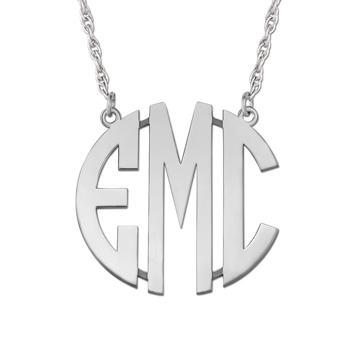 Block Letter Monogram Pendant — 40 MM — View 1