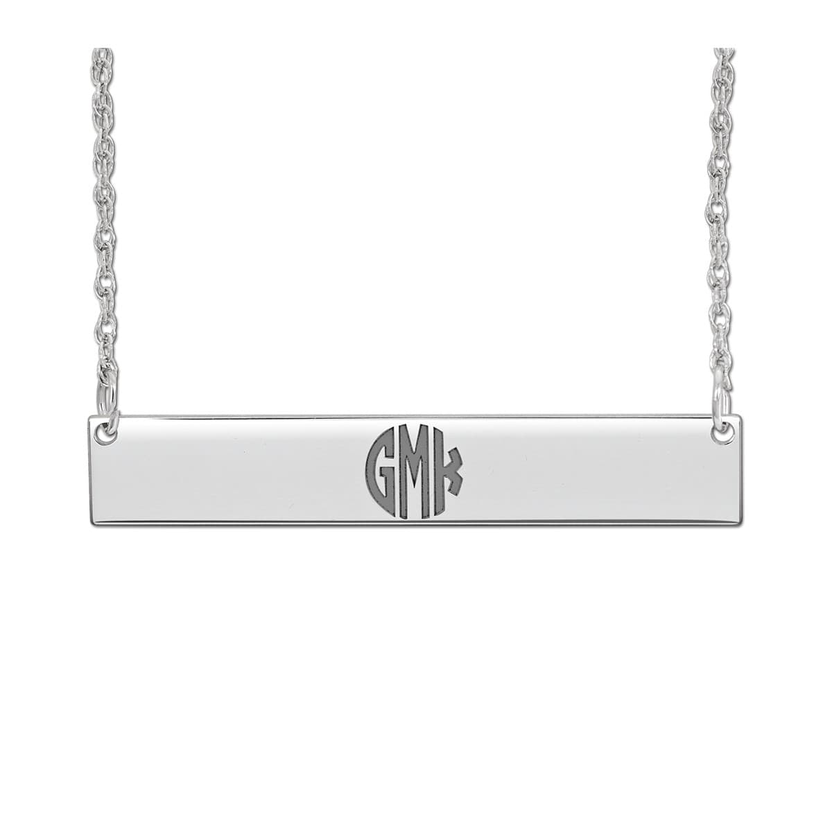 40 mm X 7 mm Bar Pendant — White Gold
