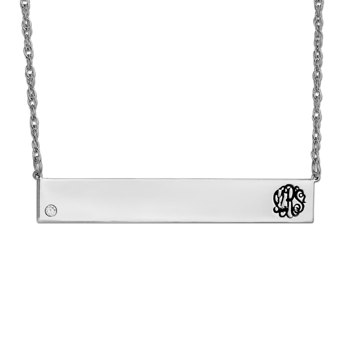 40 mm X 7 mm Bar Pendant with Dia-lef — View 1