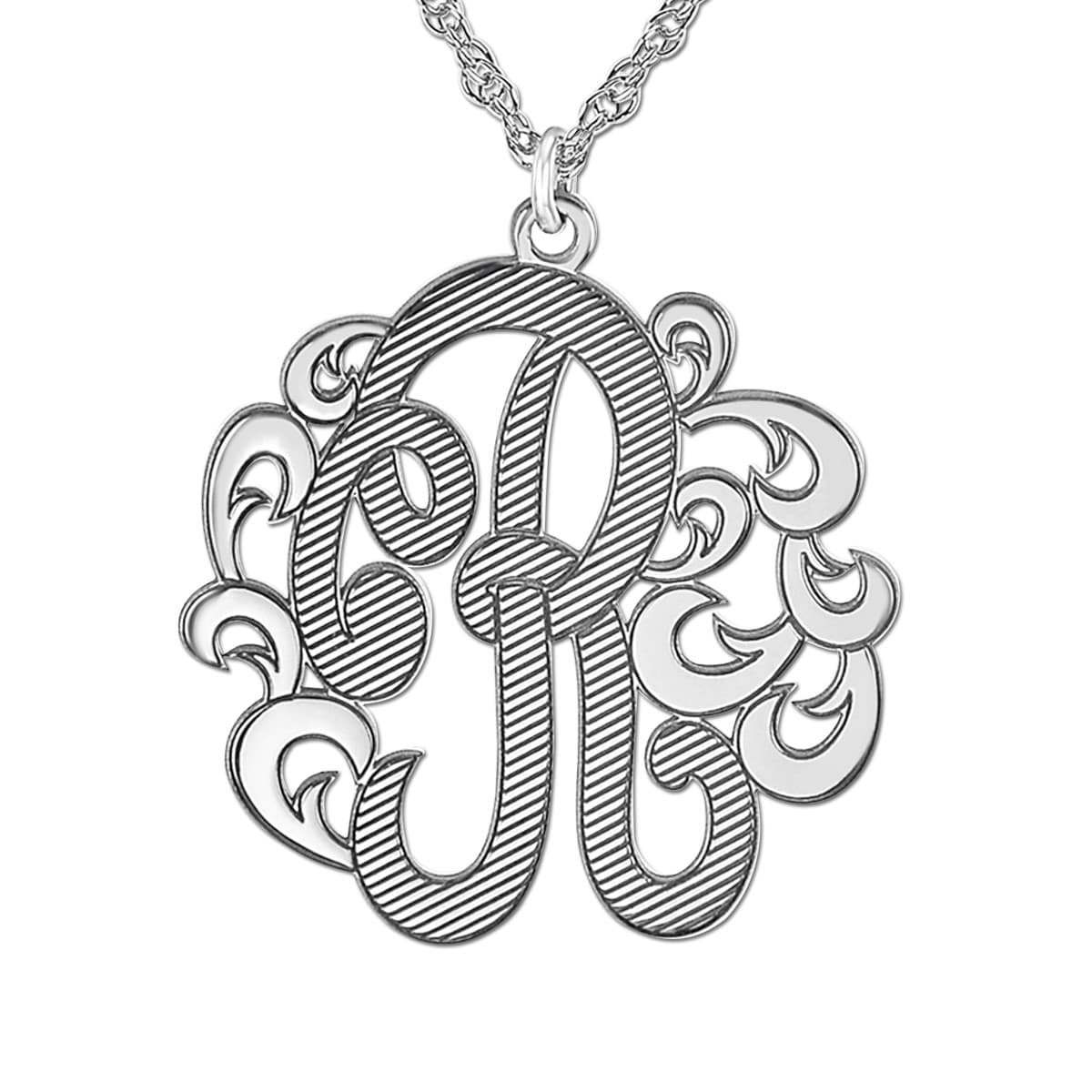 40 mm Single Initial Pnk0061 — 40 MM — White Gold